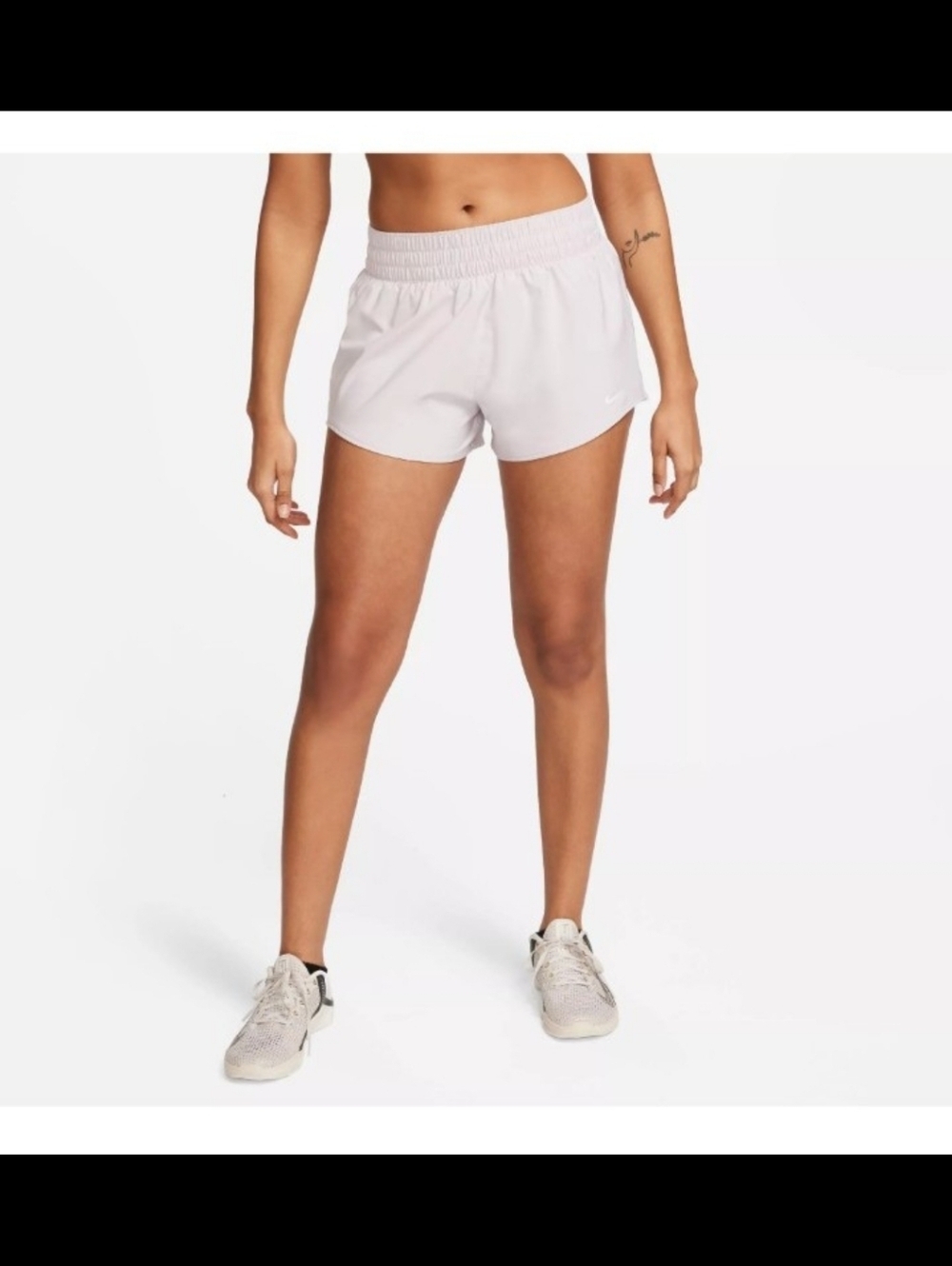 NWT Nike One Dri Fit Mid Rise Brief Lined Shorts Size Medium Light Purple - Picture 2 of 6